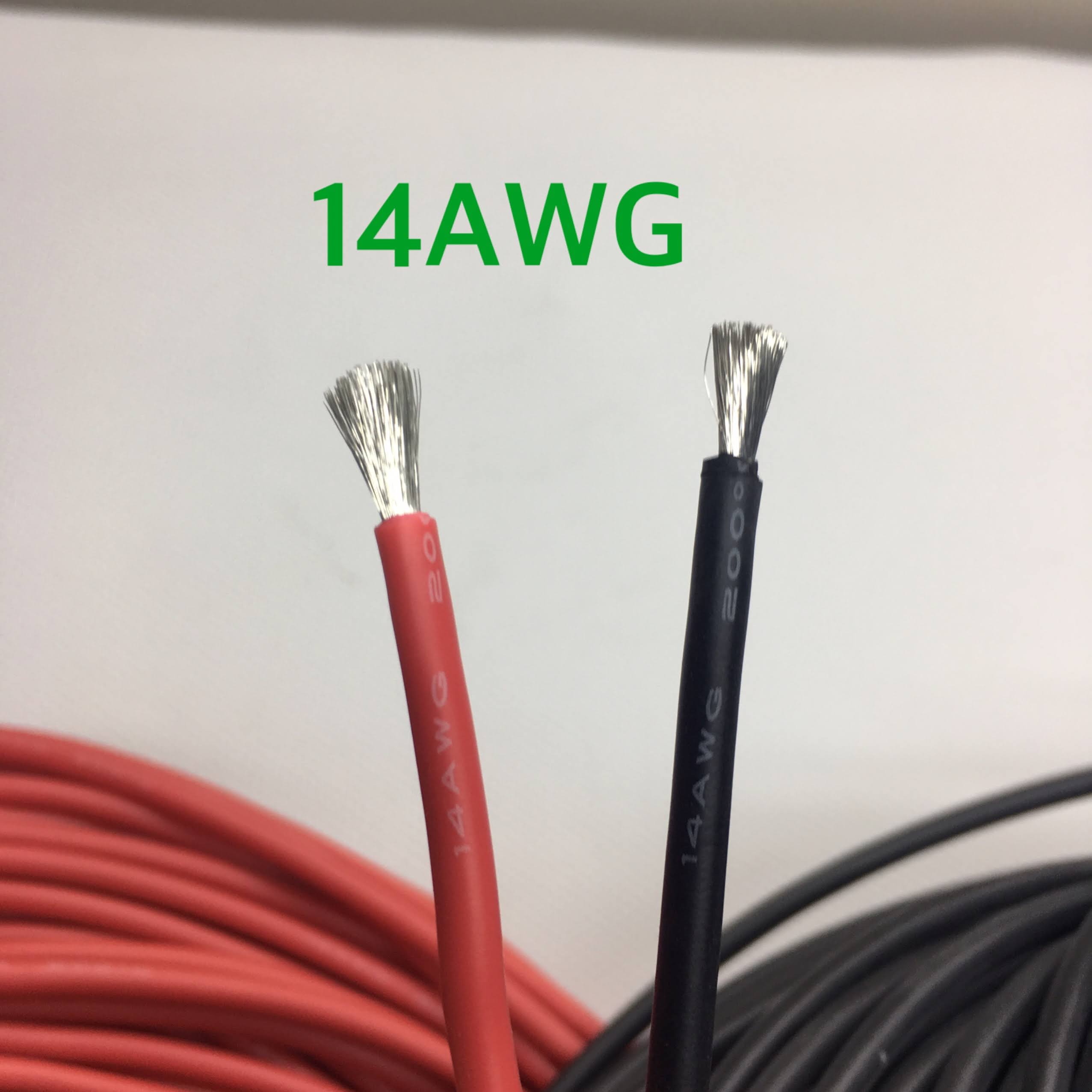 14 AWG  5 เมตร สายไฟสิลิโคน (สีดำ 2.5 เมตร + สีแดง 2.5 เมตร )