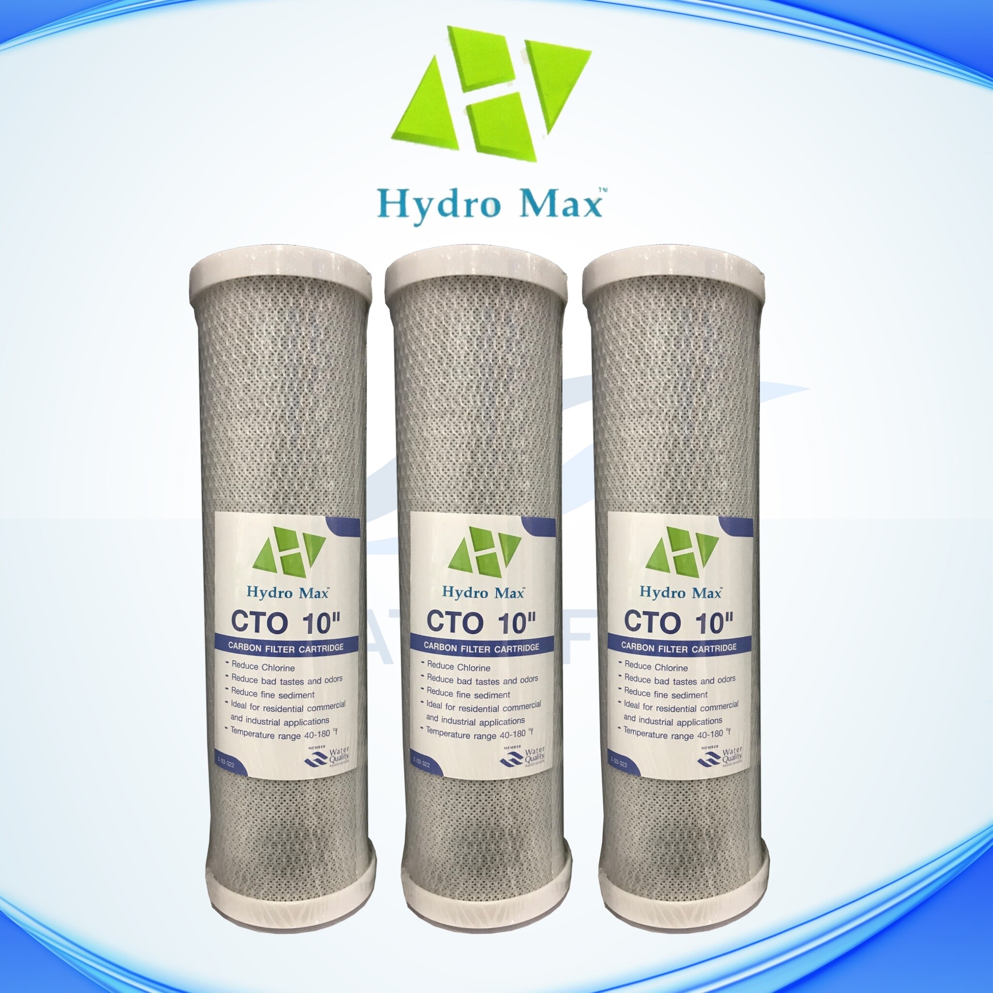 ไส้กรองน้ำดื่ม (CTO) HYDRO MAX Carbon Block 5 ไมครอน ขนาด 10 นิ้ว (เเพ็ค 3 ชิ้น)