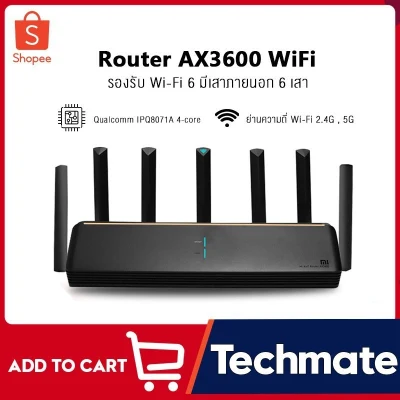 [เหลือ 809 code VJ6NCTFK] Xiaomi Mi Mijia AIoT AX3600 ax6000 Router WiFi6 / IoT เราเตอร์รับสัญญาณ Wi-Fi เชื่อมต่อแอพ Mi WiFi 5.0