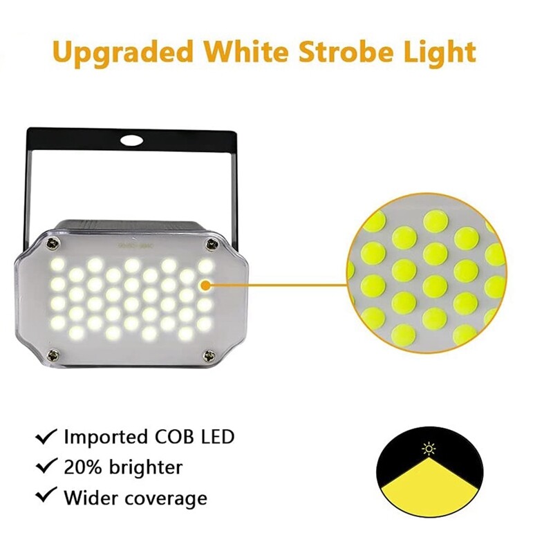 White Strobe Lights,Super Bright 36 LED Halloween Strobe Light, Sound Activated & Strobe Speed Flash Stage Light,