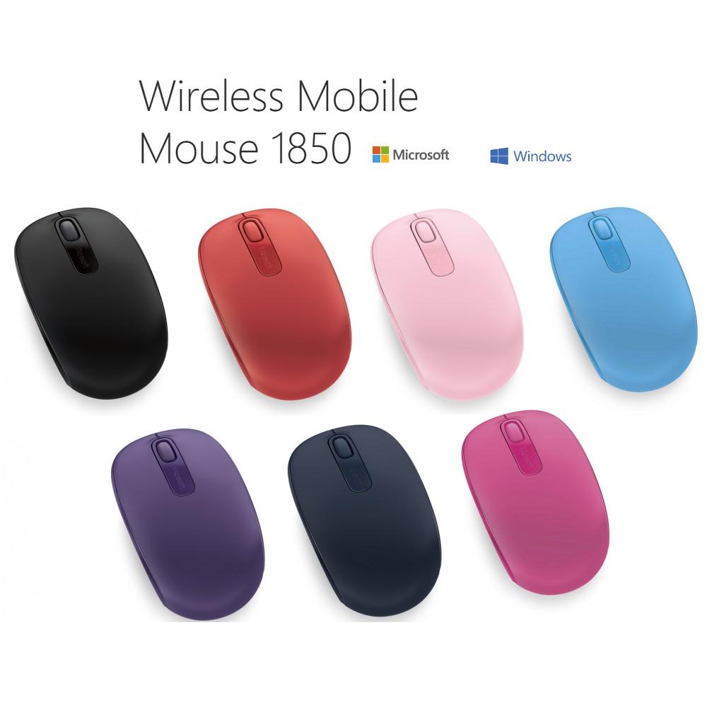 [ส่งฟรี  Purple (สีม่วงเข้ม)] - Microsoft Wireless Mobile Mouse 1850 ไมโครซอฟท์ เม้าส์ไร้สาย ขนาดพกพา รับประกัน 3 ปี