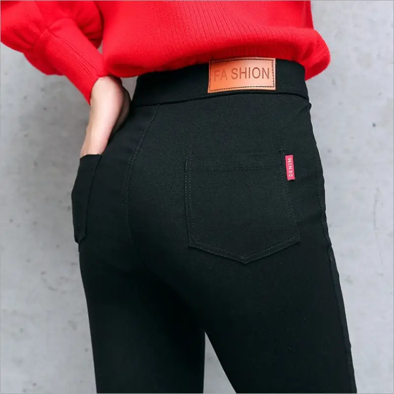 ภาพสินค้ากางเกงสกินนี่ขายาวผู้หญิง กางเกงแฟชั่นผญ กางเกงขายาวผญ สีดำ จากร้าน CANTR บน Lazada ภาพที่ 6