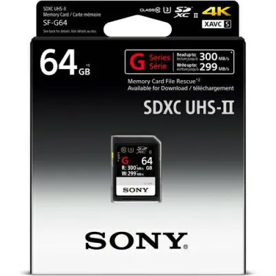 Sony G Series UHS-II SDXC 300/299MB Memory Card (64GB) SF-G64