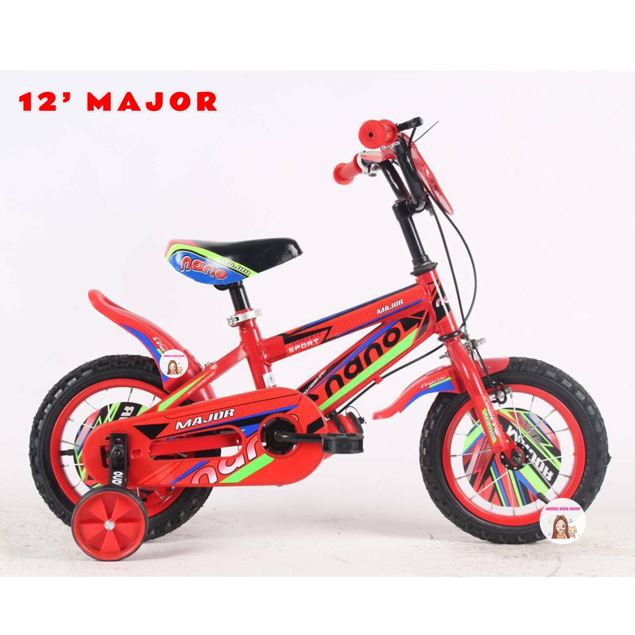 🔥โปรเดือด🔥 จักรยานเด็ก 12นิ้ว สุดเท่ห์ มีกระติกน้ำ รถจักรยานเด็ก LNB-3001 / Major