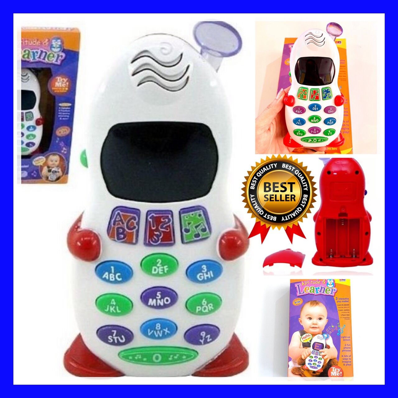 โทรศัพท์เด็ก ของเล่นเสริมพัฒนาการ ( โทรศัพท์ ดิจิตอลสีขาว )  ของเล่นเด็กมีเสียง โทรศัพท์มือถือคุณหนูน้อย สอนภาษาอังกฤษ มือถือเด็ก