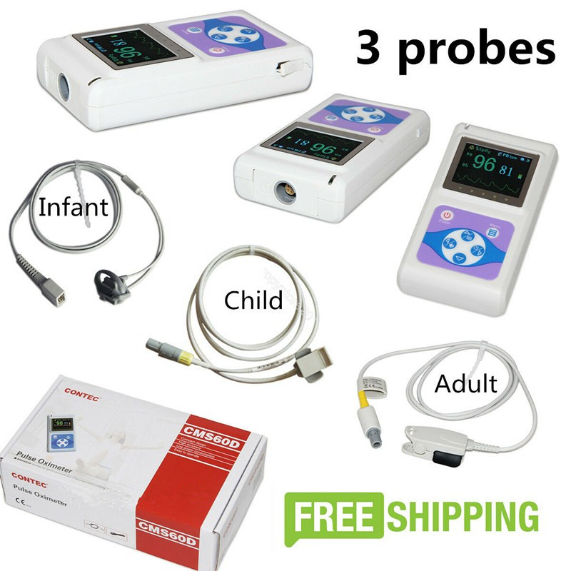 CONTEC CMS60D Handheld Pulse Oximeter,SPO2 Monitor Adult+Child+Infant Probe Lazada.co.th