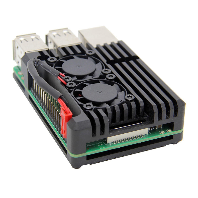 For Raspberry Pi 3B Aluminum Alloy Case, for Raspberry Pi Metal Case with Dual Fan , for Raspberry Pi 3 Model B+(Plus) /3B