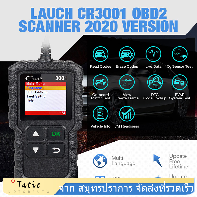 เต็ม OBD2 Code Reader Scanner รหัสอ่านสแกนเนอร์ Creader 3001 OBDII / EOBD รถยนต์เครื่องมือวิเคราะห์ใน CR3001 pk AL319 AL519 OM123