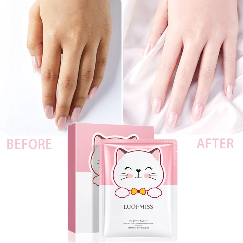 Niacinamide Goat Milk Cat's Paw Rejuvenating Hand Mask 5 Pairs