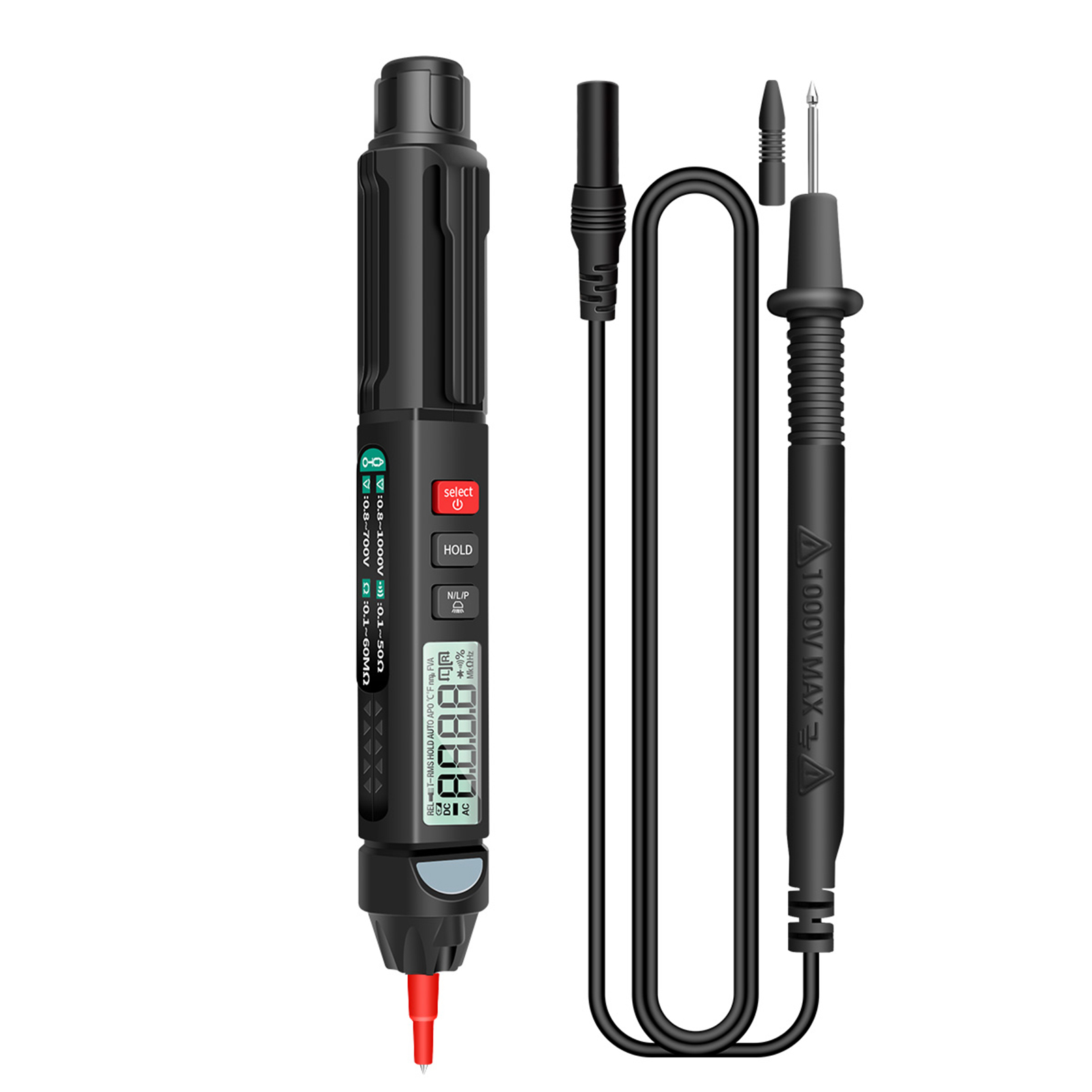 ANENG A3008 Pen Multimeter 6000 Counts Digital Multimeter Meter Tester with LCD Display Backlight Flashlight NCV Auto-off for Voltage Current Resistance Capacitance Diode Continuity Test
