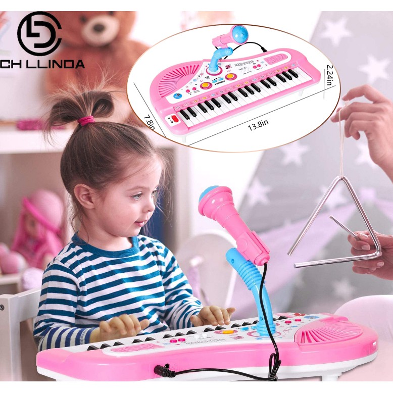 เปียโนเด็ก ของเล่นเปียโน เปียโนไมโครโฟนของเล่นเด็ก เครื่องดนตรีเปียโนอิเล็กทรอนิกส์ W0051