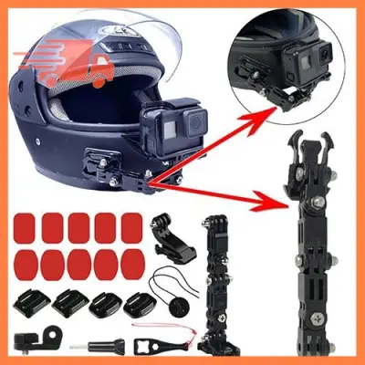 ชุดอุปกรณ์ ต่อกับหมวกกันน็อค ติดหมวก ยึดรถจักรยานยนต์ GoPro 9 8 7 / GoPro Max Helmet Motorcycle Adjustment Base Mount 3M บริการเก็บเงินปลายทาง