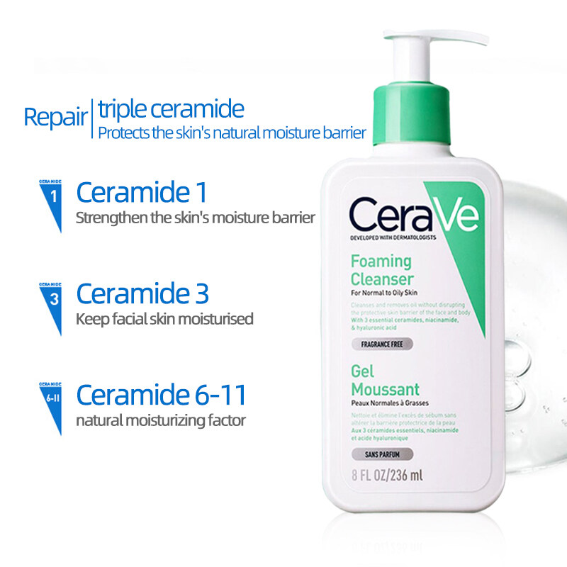 ของแท้ 100 CERAVE Foaming Cleanser 236ml. โฟมทำความสะอาดผิวหน้าและผิว ...