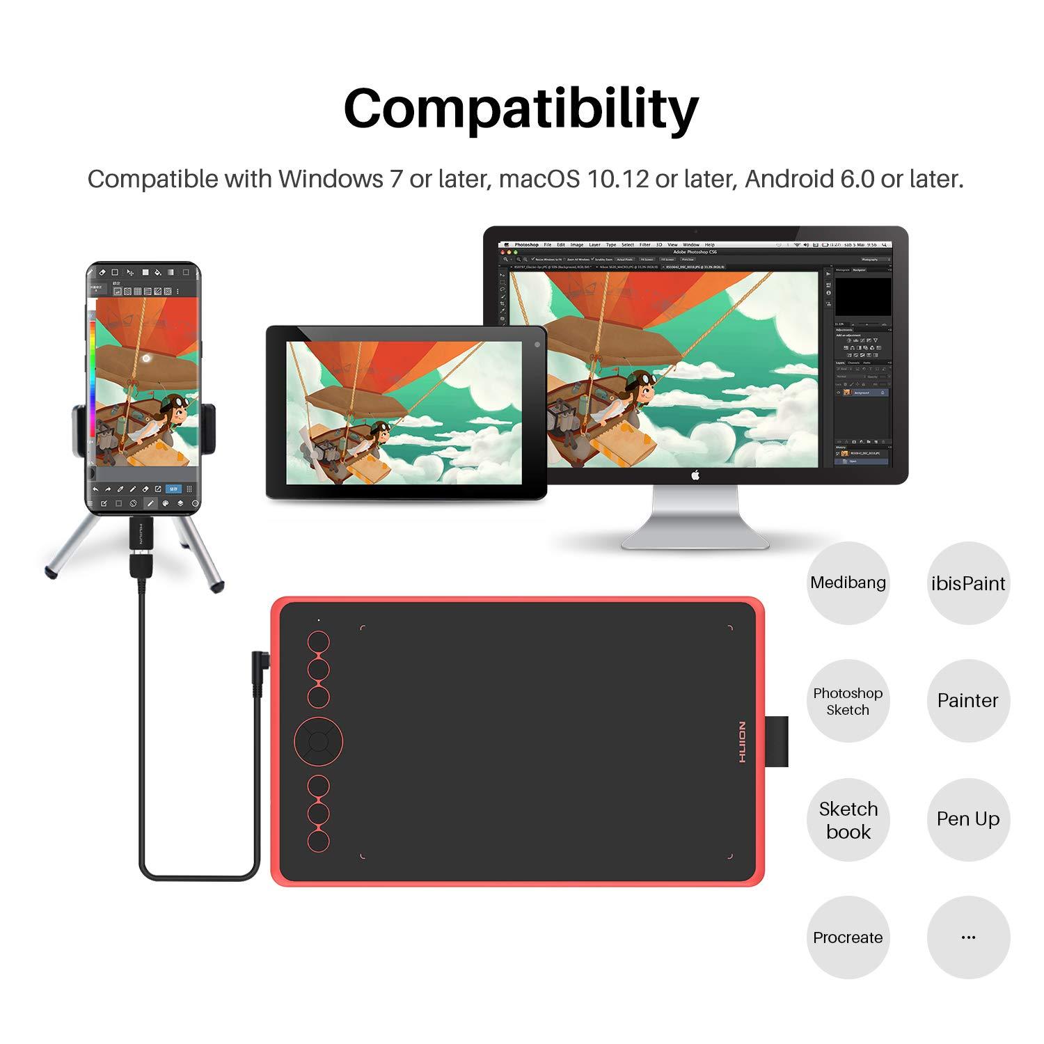 Huion Inspiroy Ink H320M Graphics Drawing Tablet 10 x 6 Inch Dual