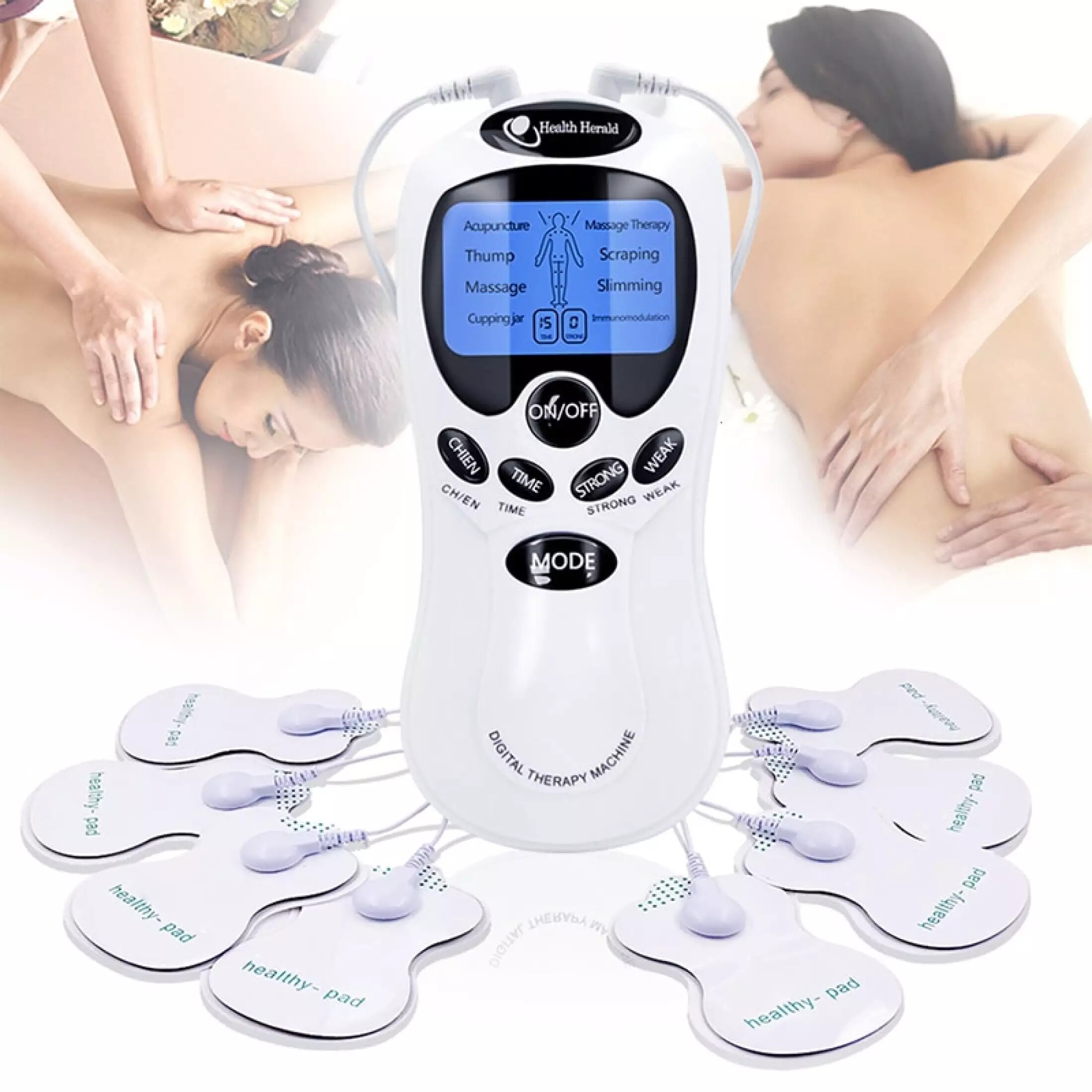 Electronic Pulse Massager 8 Modes Tens Ems Acupuncture Digital Massage Machine Electrical Muscle