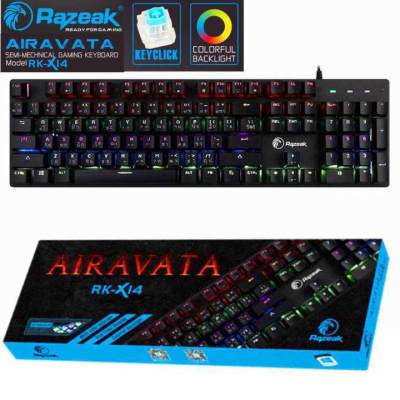 ดูภาพ Razeak X14 RK-X14 คีย์บอร์ดสำหรับเกม เกมมิ่ง คีย์บอร์ด Airavata Semi Blue Switch Mechanical Gaming Mechanic Keyboard เพิ่มเติม Razeak X14 RK-X14 คีย์บอร์ดสำหรับเกม เกมมิ่ง คีย์บอร์ด Airavata Semi Blue Switch Mechanical Gaming Mechanic Keyboard