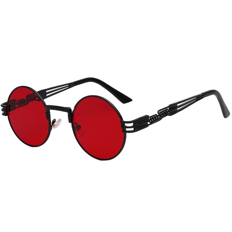 Ms แว่นกันแดดแบบเรโทรกล่องกลมขาฤดูใบไม้ผลิ Steampunk แว่นกันแดดผู้ชายแว่นตา