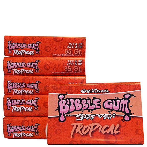 Bubblegum Surf Wax TropicalSurfboard Wax Sticky for surfboards skimboards bodyboards Surf and