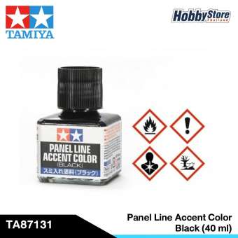 น้ำยาตัดเส้นกันดั้ม กันพลา น้ำยาพาเนลไลน์ สีดำ TA87131 Tamiya Panel Line Accent Color Black 40ml.