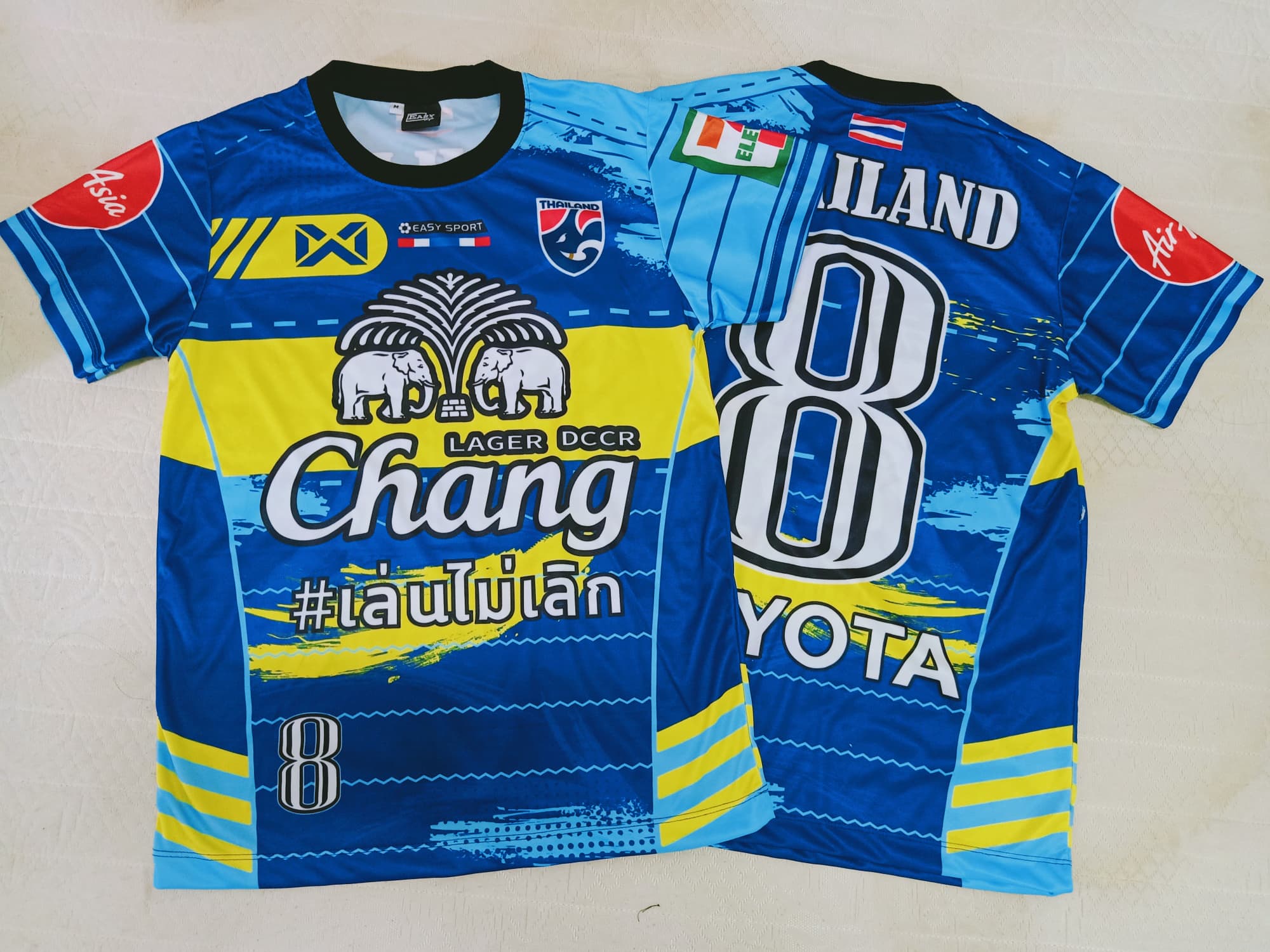 เสื้อกีฬา เสื้อ เสื้อพิมพ์ลาย เสื้อฟุตบอล กีฬาช้าง สกรีนChang THAILAND ธงชาติไทย เสื้อบอล เสื้อคู่รัก เสื้อใส่เที่ยว เสื้อออกกำลังกาย