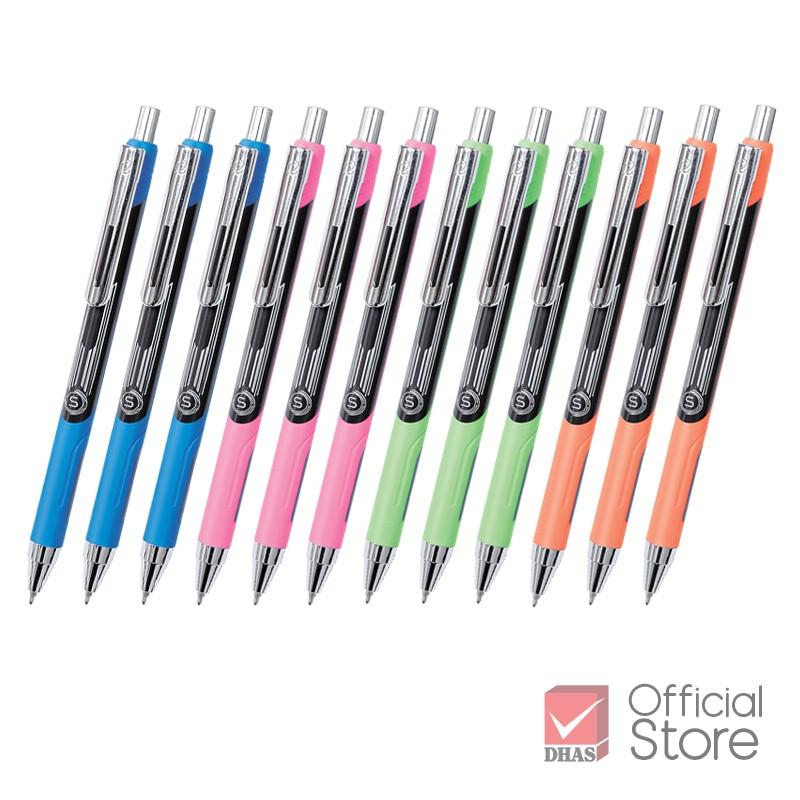Home office ปากกา เอสซีรี่ย์ S500 N สีน้ำเงินคละสี จำนวน 12 ด้าม