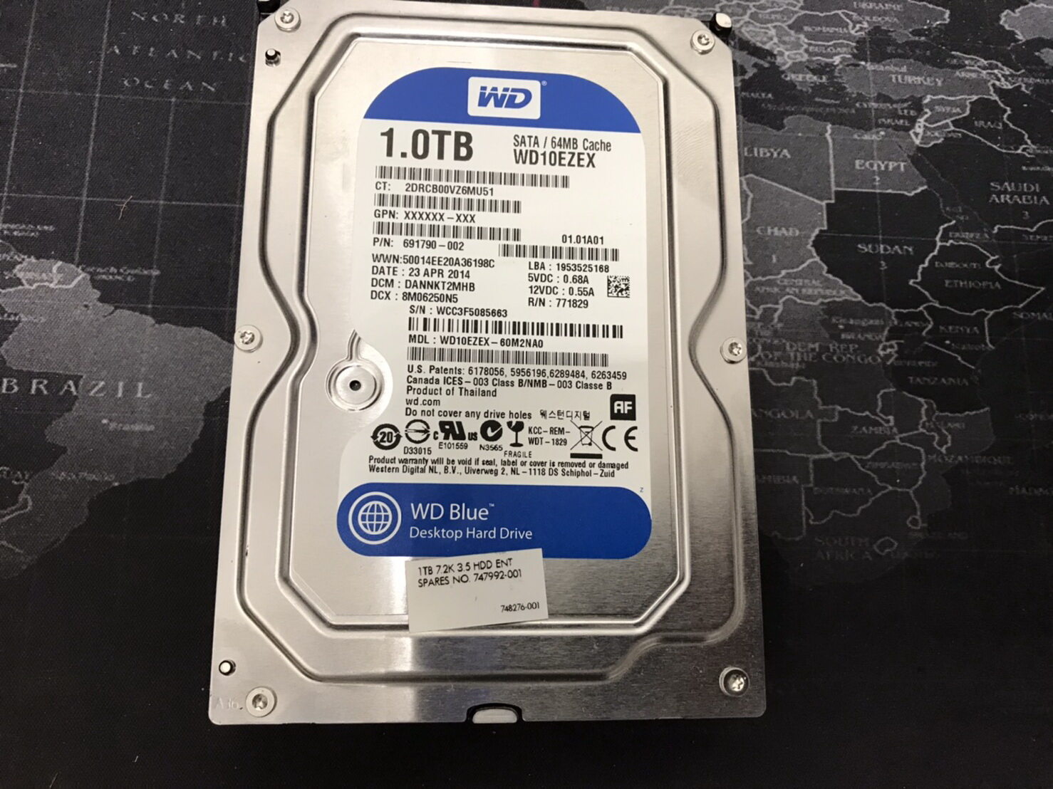 HDD 1TB (ฮาร์ดดิสก์+แถมสายSATA) WD BLUE 7200RPM (รับประกัน1เดือนทุกลูก