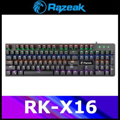 Razeak RK-X16 คีย์บอร์ดสำหรับเกม Hunter Semi Blue Switch Mechanical Gaming
