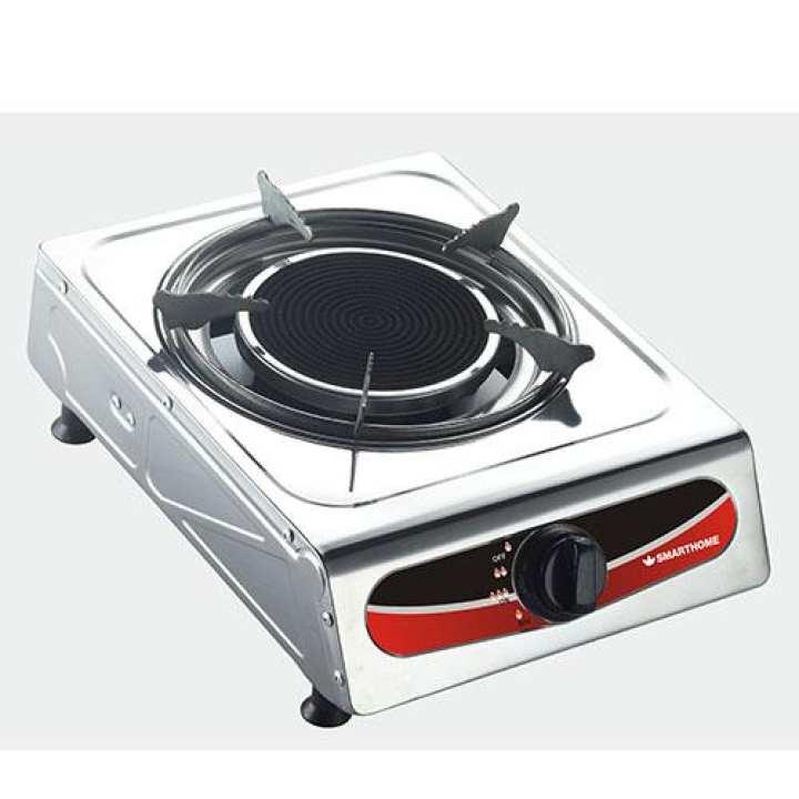 เตาแก๊สหัวเดี่ยวสแตนเลส หัวอินฟราเรด SM-GA1H07Single head gas stove, stainless steel, infrared head SMART HOME **จัดส่งฟรี**มีเก็บเงินปลายทางประกัน1ปี