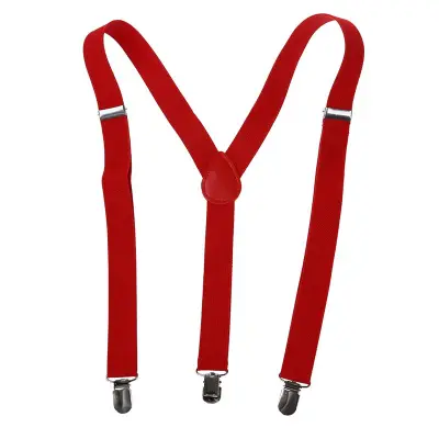 Adult Adjustable Metal Clamp Elastic Suspenders Braces