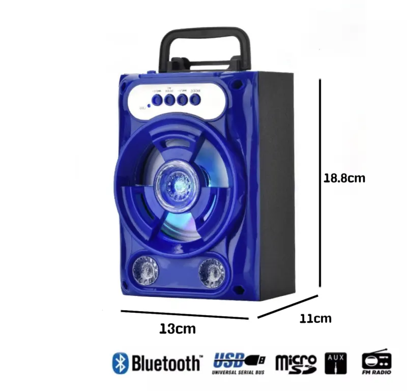 ภาพสินค้าลำโพง Bluetooth ไร้สาย, ซับวูฟเฟอร์ (รองรับไมโครโฟน, บลูทู ธ , USB, การ์ด TF, วิทยุ) ลำโพง Bluetooth พกพา, ไฟ LED สีสันสดใส ลำโพงบลูทู ธ Bluetooth Speaker ลำโพงบลูทูธ จากร้าน Fish11 บน Lazada ภาพที่ 3