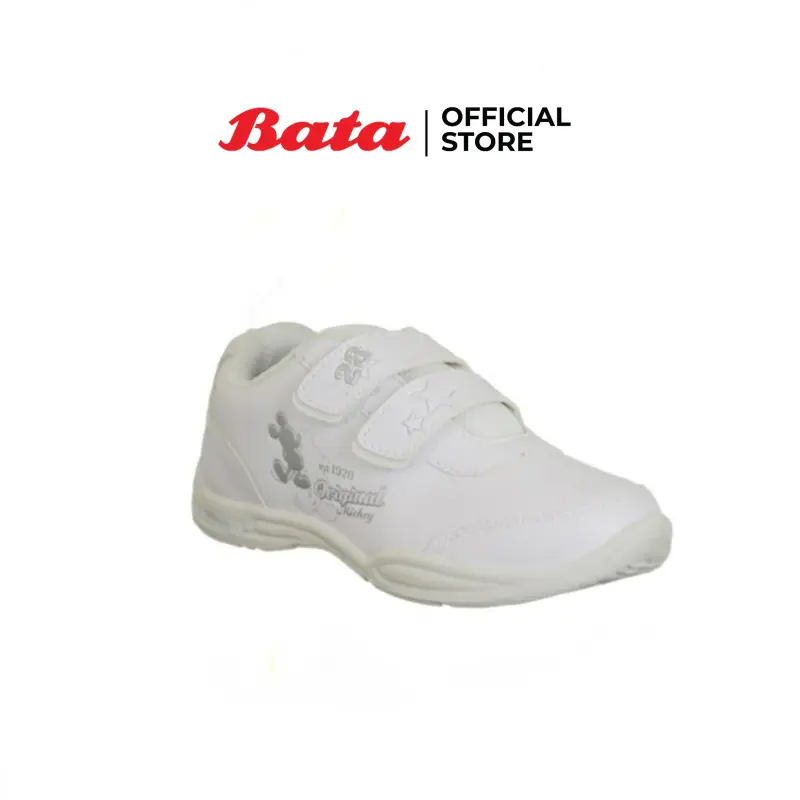 ภาพหน้าปกสินค้าBata SPORTS antibac CLASSIC MICKEY รองเท้านักเรียน แบบแปะ สีขาว รหัส 3411164 / 4411164 School จากร้าน Bata บน Lazada