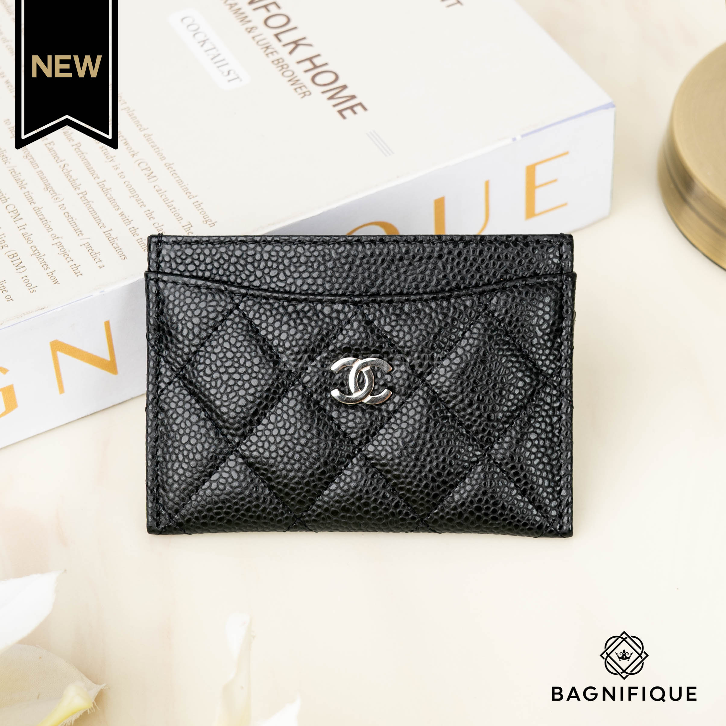 CHANEL CARD HOLDER SLOT BLACK CAVIAR SHW Lazada.co.th