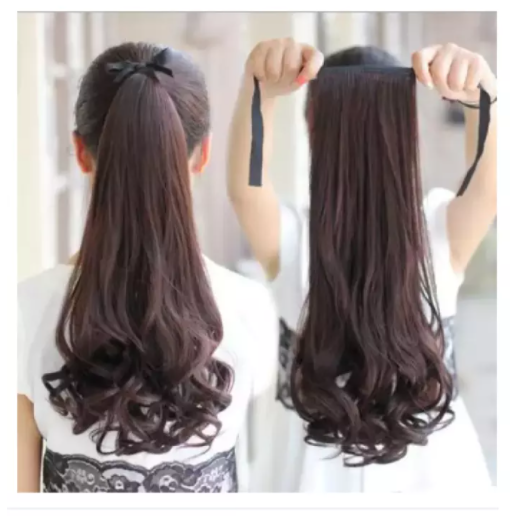 Easy purchase. BEST วิกและกิ๊ฟท์ต่อผม Korean wig long curly hair strap อุปกรณ์ดูแลเส้นผม ผมปลอม（brown）