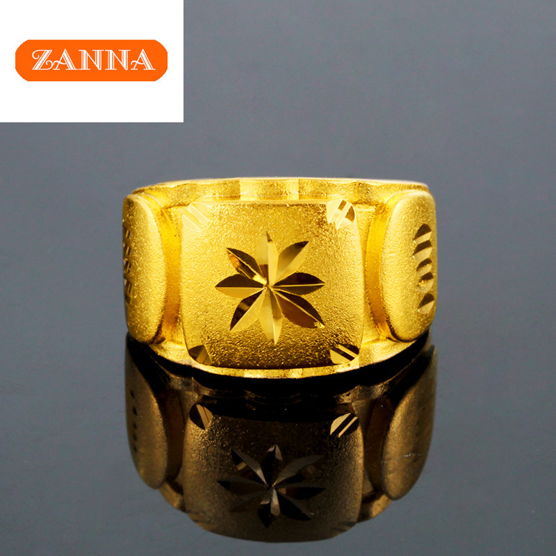 ขายดี. ! ! แหวนทองผู้ชายแฟชั่นเปิดหน้ารถแหวนดอกไม้ งานดีมาก ปราณีต กา