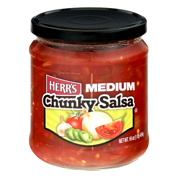 Herr's Dip Sauce Medium Salsa  454g ซัลซ่า ดิป ซอส รสเผ็ดกลาง ตราเฮอร์ส ขนาด 454 กรัม (3897)