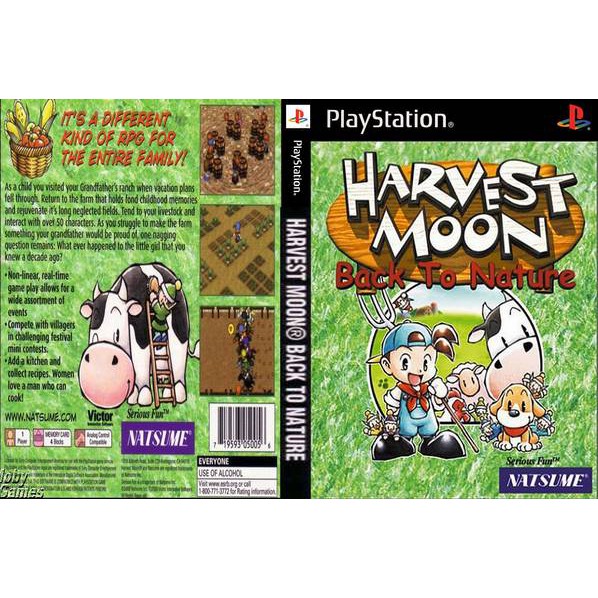 Hot Sale แผ่นเกม PS1 [Harvest Moon - Back to Nature] ราคาถูก เกม ล์ เกม เกม กด เกม กด ยุค 90