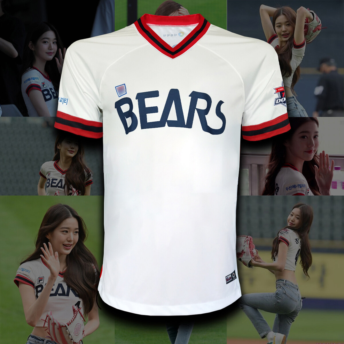 เสื้อยืด เสื้อเบสบอล ทีม Doosan Bears เสื้อยืด ดูซาน แบร์ส #BB0009  พิมพ์ทั้งตัว เพิ่มเบอร์ WON-YONG#4 ได้ ไซส์ S-5XL