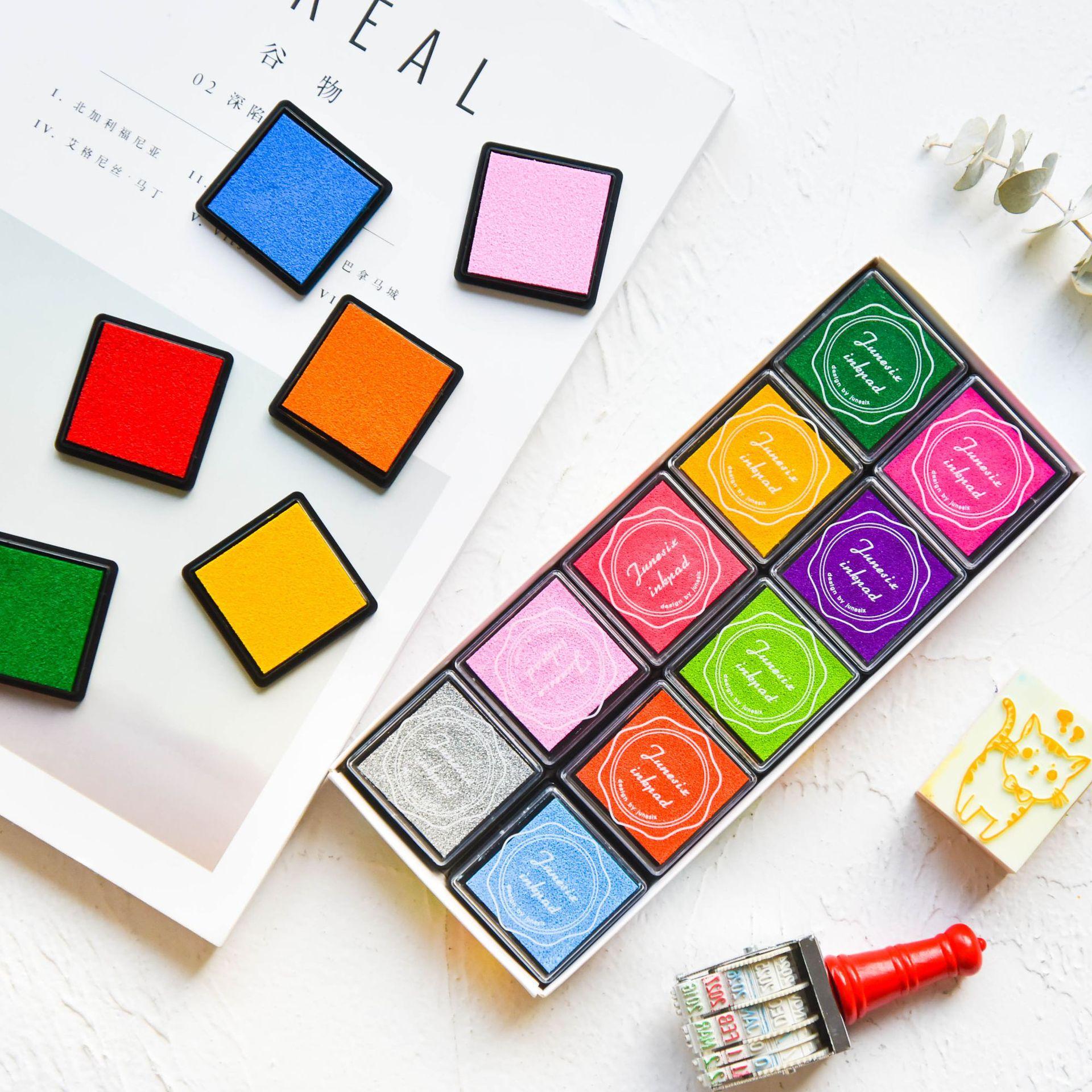 20 Colors Craft Ink Pads Stamps Partner Rainbow Finger Ink Set for Kids DIY Scrapbooking Crafting