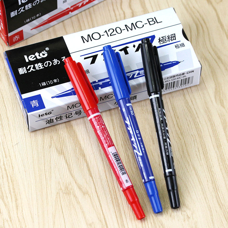 ปากกาเคมี ปากกามาร์คเกอร์ ติดแน่น ลบไม่ได้ ปากกา2หัว ปากกา Permanent ปากกาเขียนซีดี เขียนซองพลาสติก ปากกาอเนกประสงค์ สีดำ แดง น้ำเงิน