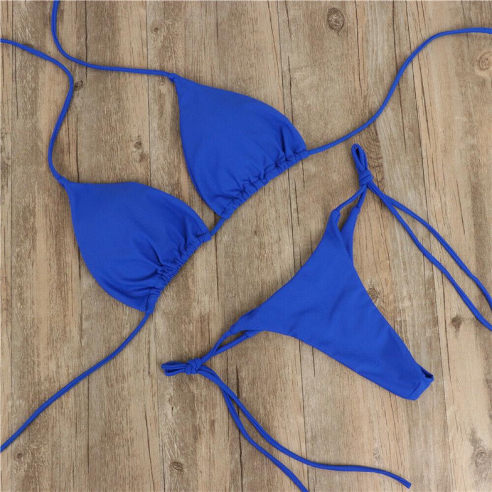 Sexy Bikini Set Swimsuit Women Push-Up Padded Bra Thong Two Pieces