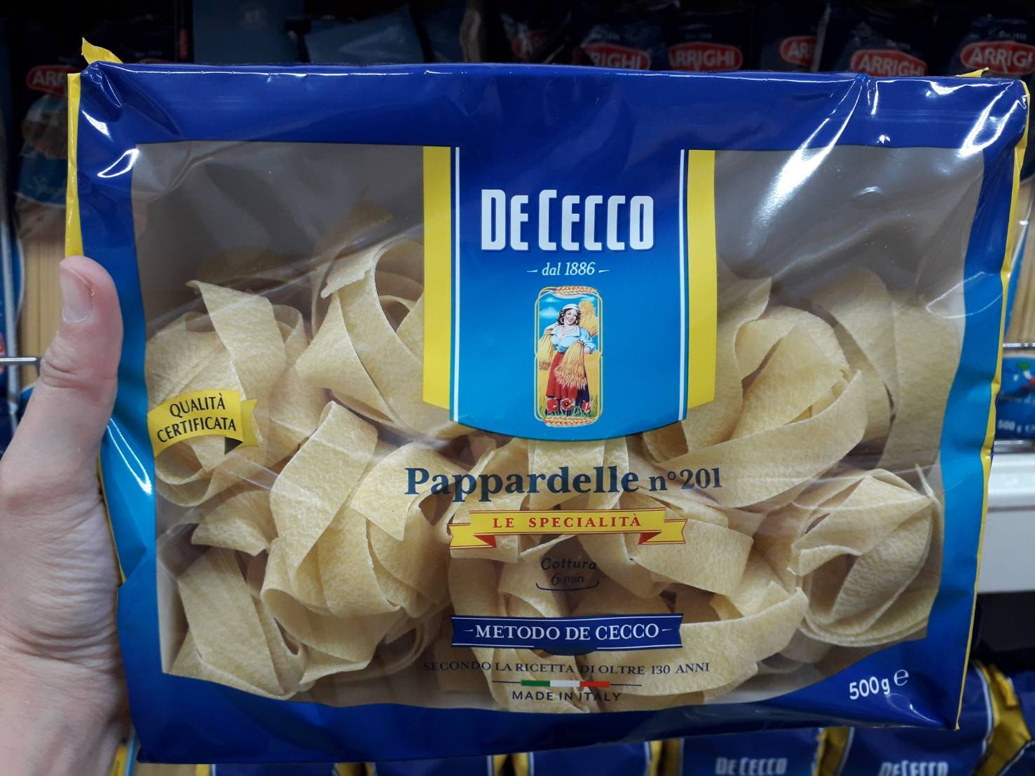 De Cecco Pasta Pappardelle nidl semola No.201 ดีเชคโก้ พาสต้า เส้นแบน เบอร์201 หนัก500g