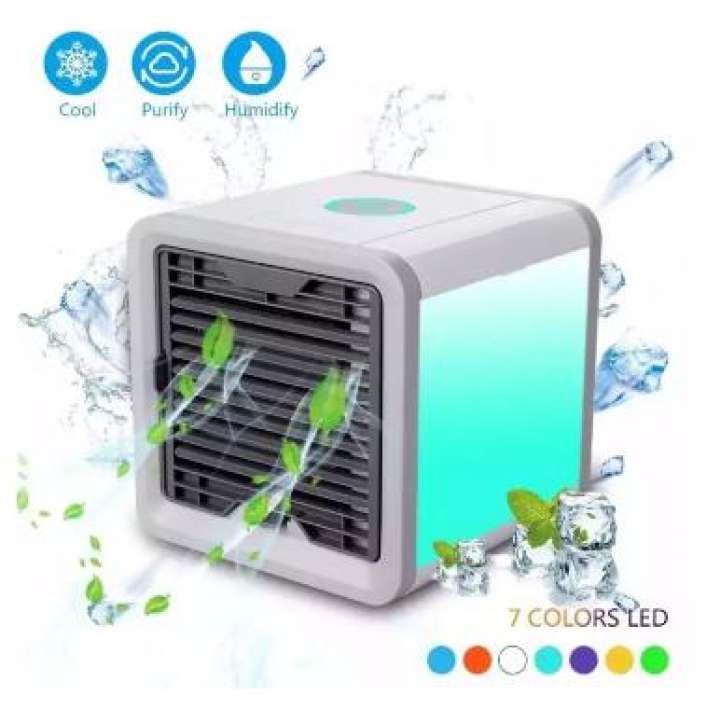 ขาย Air Cooler เครื่องทำความเย็นมินิ แอร์พกพา แอร์ตั้งโต๊ะขนาดเล็ก พัดลมไอเย็น ขนาดเล็ก พกพาง่าย  เครื่องปรับอากาศพกพา (สีเทา)