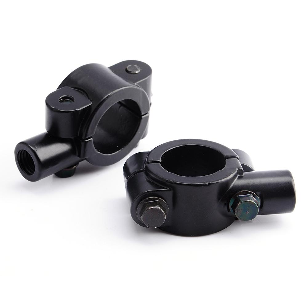 【Supper Fly Drones】【COD】2Pcs Black Universal Motorcycle Handlebar Mirror Mount 10mm 7/8