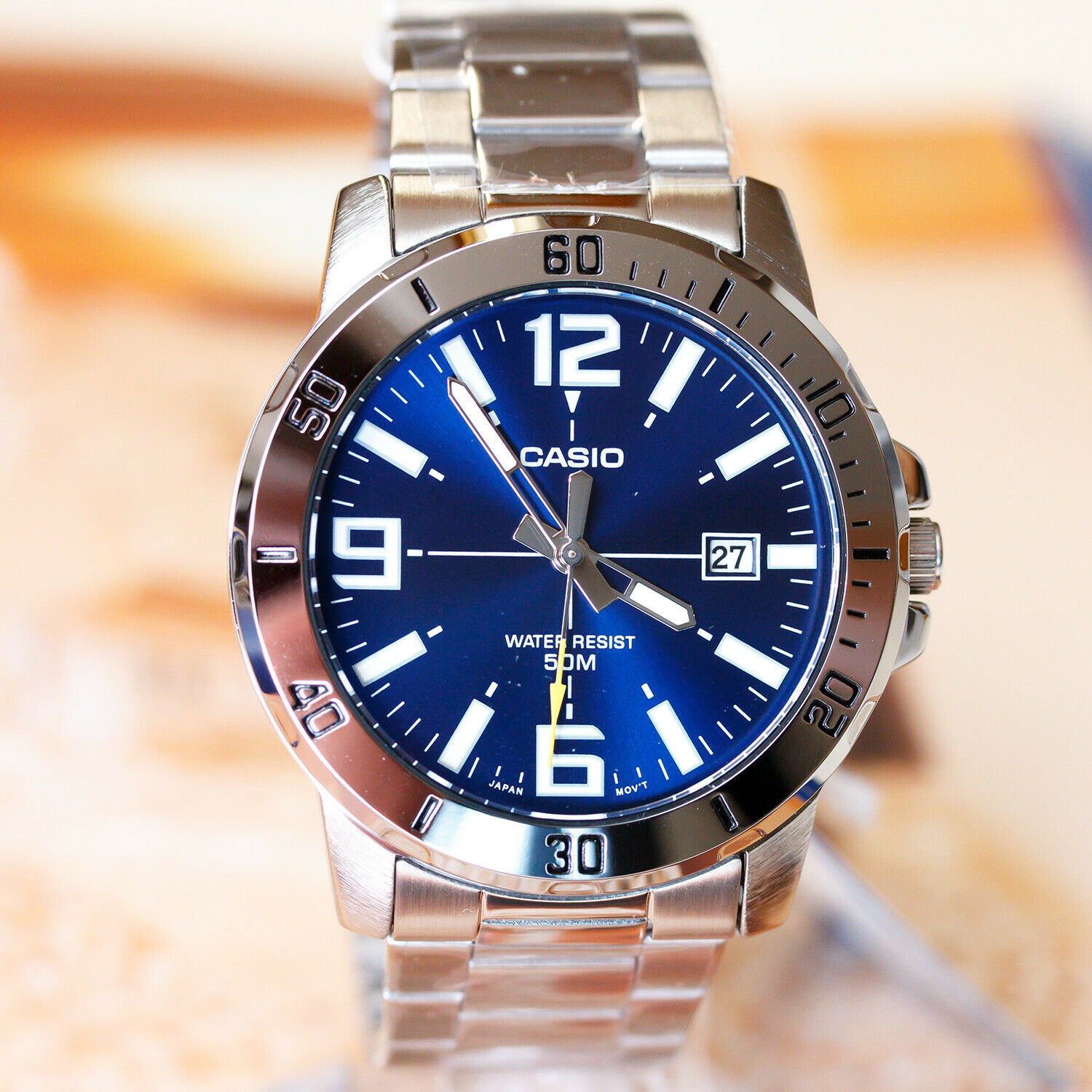 นาฬิกา Casio รุ่น MTP-VD01D-2BV นาฬิกาข้อมือผู้ชายสายแสตนเลส หน้าปัดสีน้ำเงิน - มั่นใจ ของแท้ 100% รับประกันสินค้า 1 ปีเต็ม