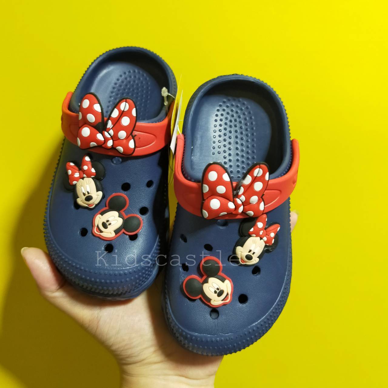 Toyswonderland รองเท้าเด็ก รองเท้ารัดส้นหัวโต ลายมิกกี้เมาส์มีโบว์  Disney ลิขสิทธิ์แท้ ถูกกฏหมาย