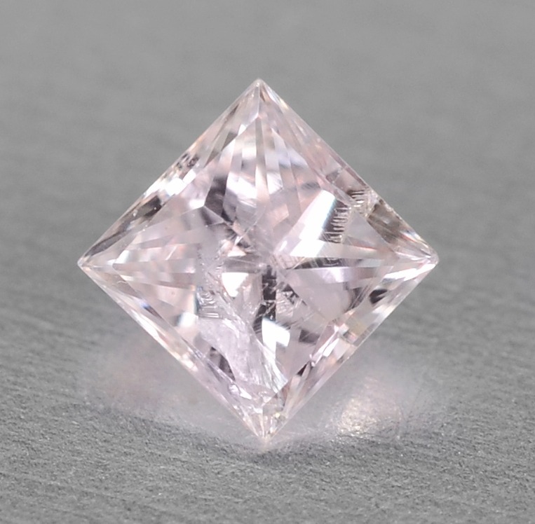 Fancy Pink Diamond 0.04 cts  Princess Shape Loose Diamond Untreated Natural Color