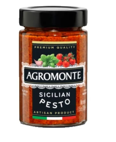AGROMONTE - SAUCE PESTO RED SICILIAN 100G ซอสเพสโต้มะเขือเทศเชอร์รี่ซิซิลีอบแห้ง