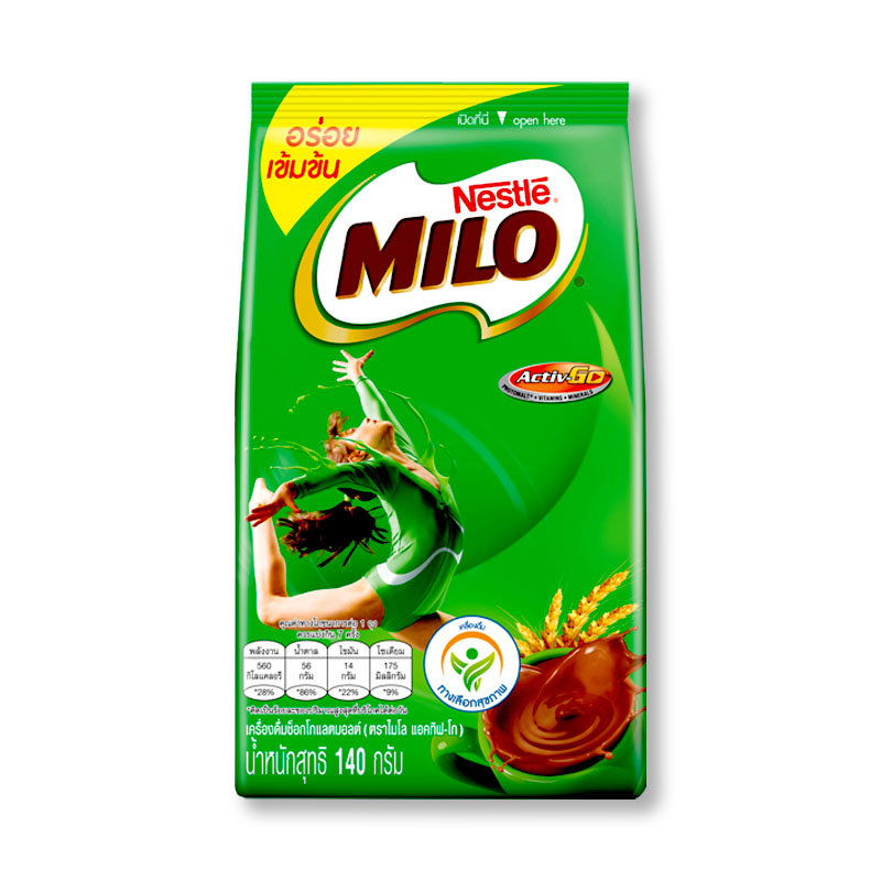 Milo ไมโล แอคทีฟโก ช็อกโกแลต มอลต์ ผง (140 กรัม x 6 ห่อ)