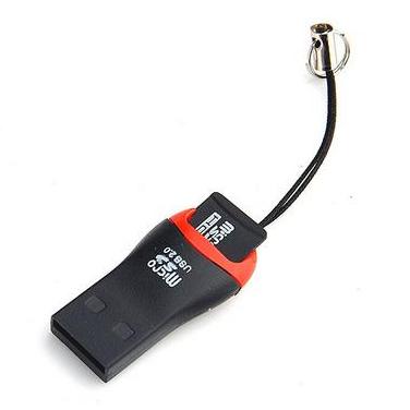 Card Reader 80 Mbps ความเร็วสูง USB 2.0/SD/TF แฟลชเมมโมรี่ (สีดำ)