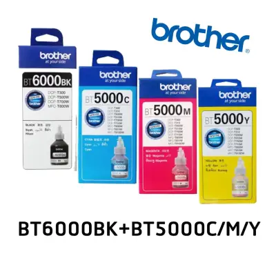 หมึกเติม Brother T-Series BT6000BK/BT5000C/BT5000M/BT5000Y หมึกชุดนี้ใช้กับพริ้นเตอร์ Brother DCP-T300/T500W/T700W/MFC-T800W